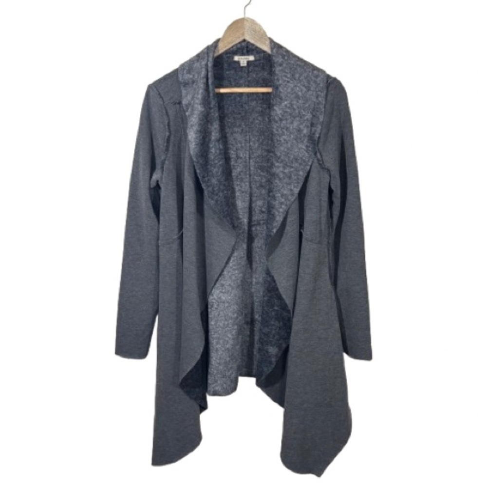 ANAMÁ Gray Open Front Fleece Lined Women's Sweater Size S